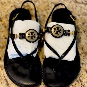 Tory Burch SIZE 6.5 Black & Gold Sandal